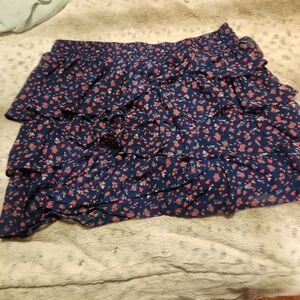 Woman's Skirt Dark Blue With Floral Print Size XL.